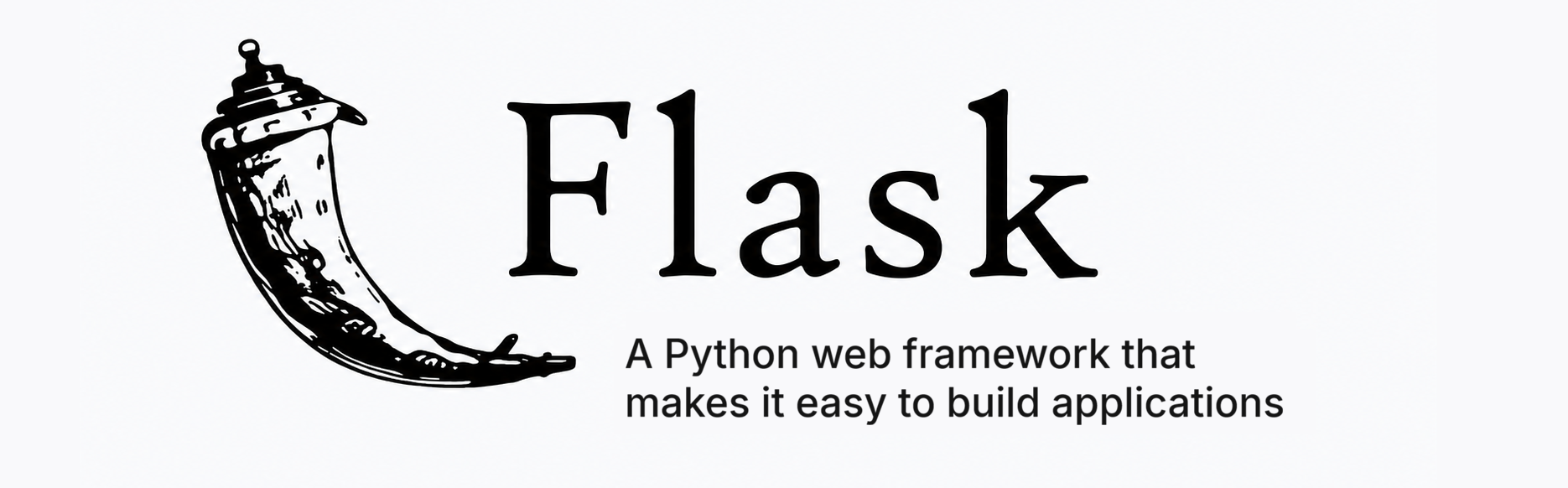 Flask logo: a white flask on a red background